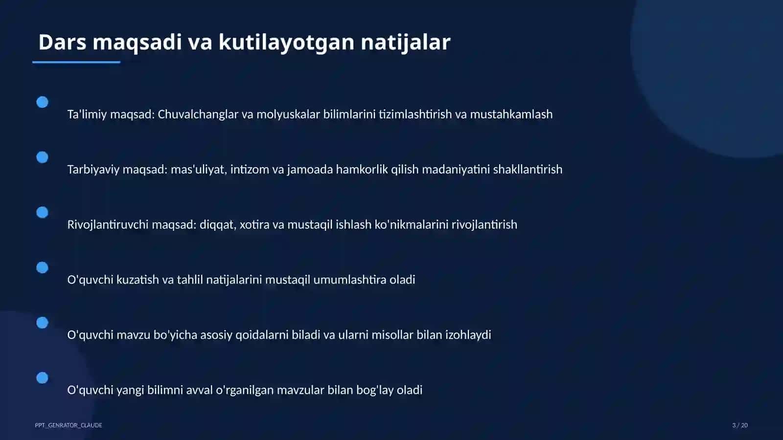 Chuvalchanglar va molyuskalar (7-sinf) 3