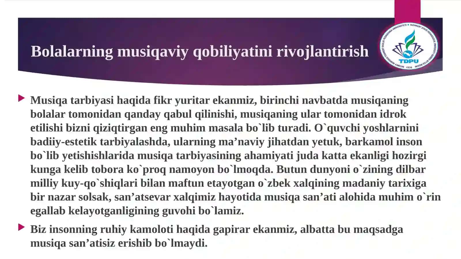 Bolalarning musiqaviy qobiliyati ni rivojlantirish 3