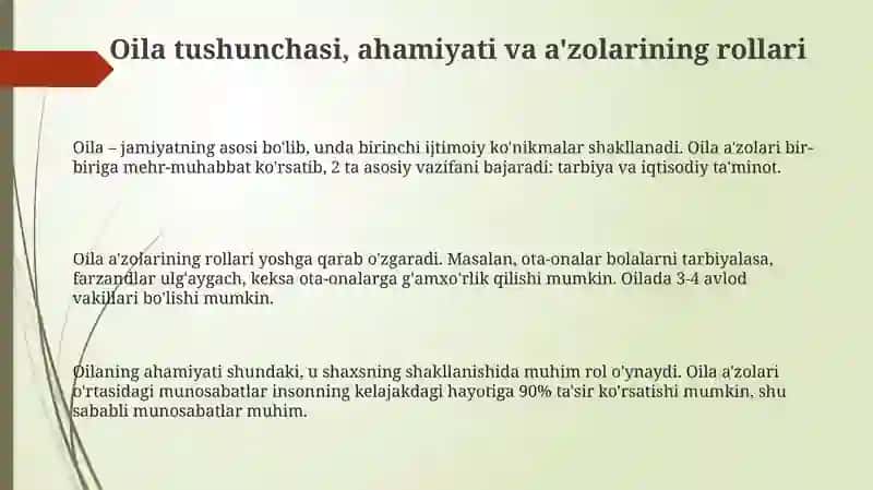 Oilaviy hayot va unga yoshlarni tayyorlash 3