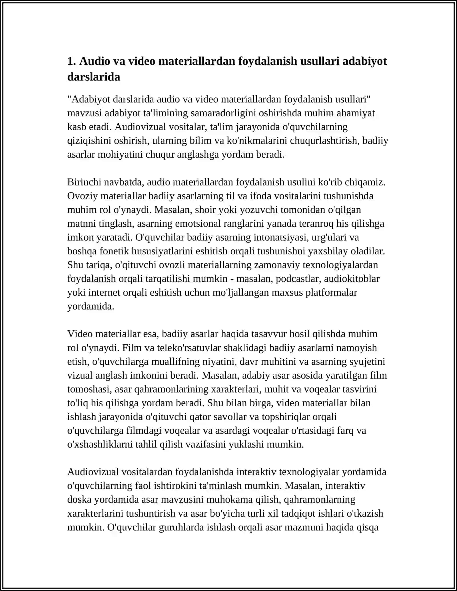 Adabiyot darslarida audiovisual va texnik vositalardan foydalanish 3