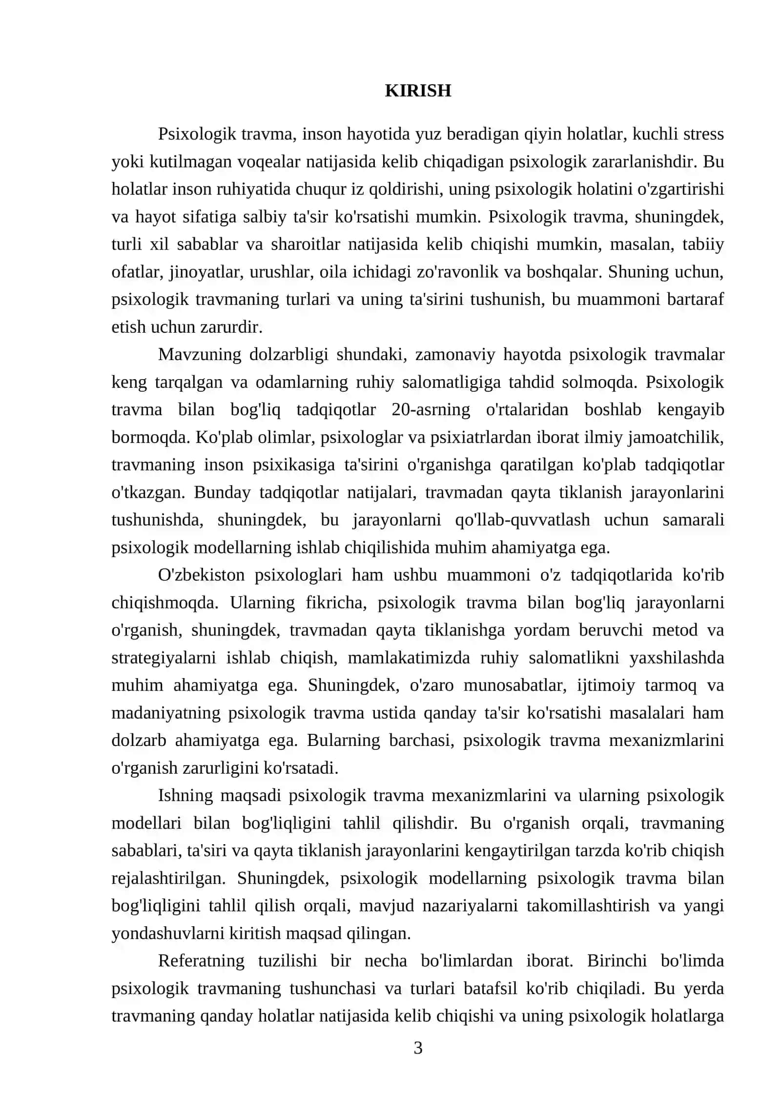 Psixologik travma mexanizmlarining psixologik modellari 3