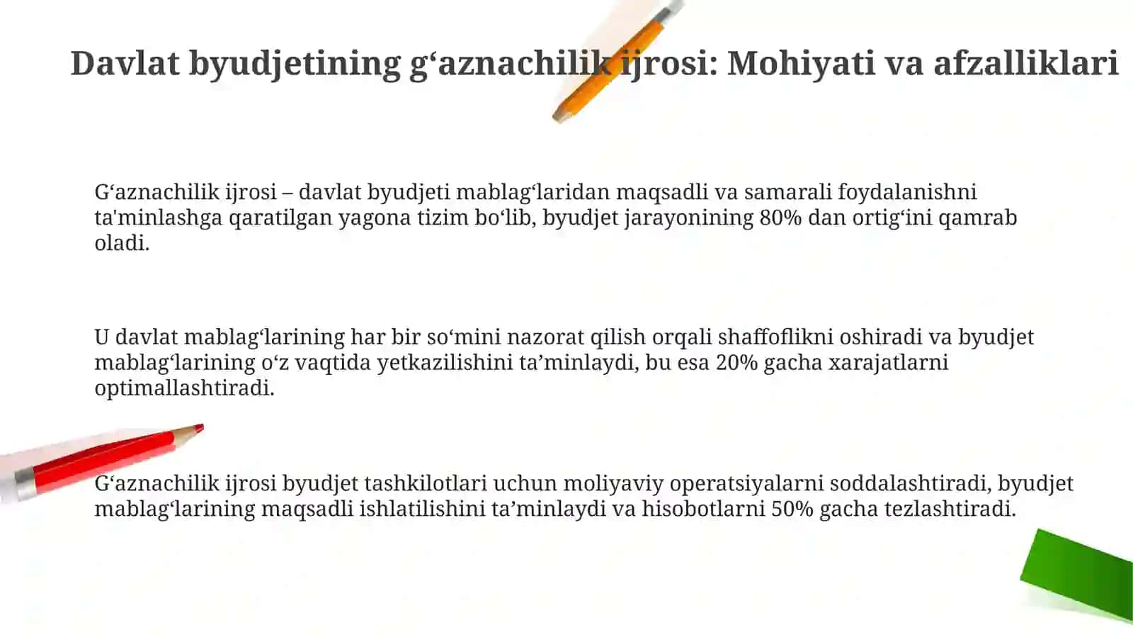 O’zbekiston Respublikasi davlat Budjeti g’aznaijrosinijoriyetilishi 3