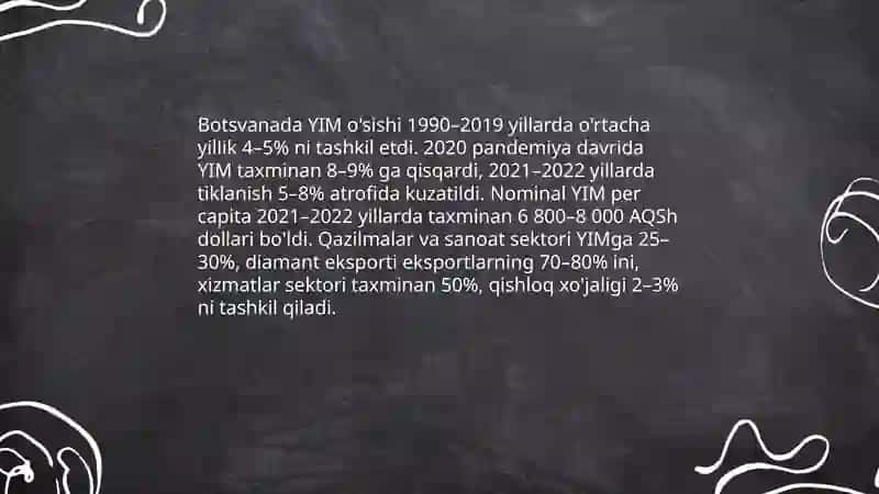 Botsvana davlati iqtisodiy rivojlanishi 3