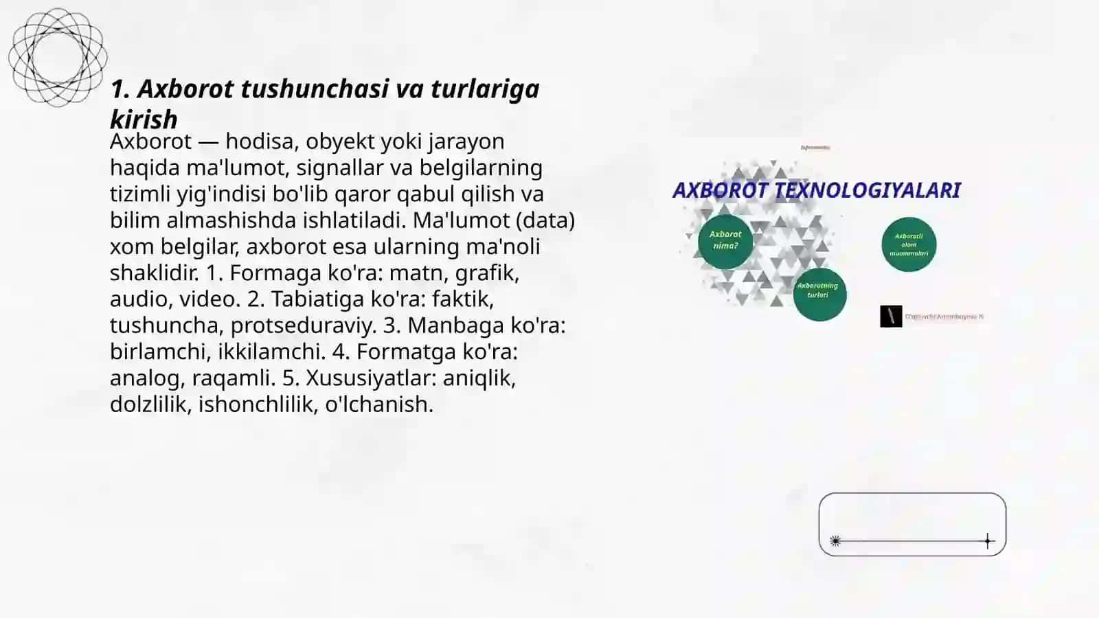 Axborot turlari va ularning tasnifi 3