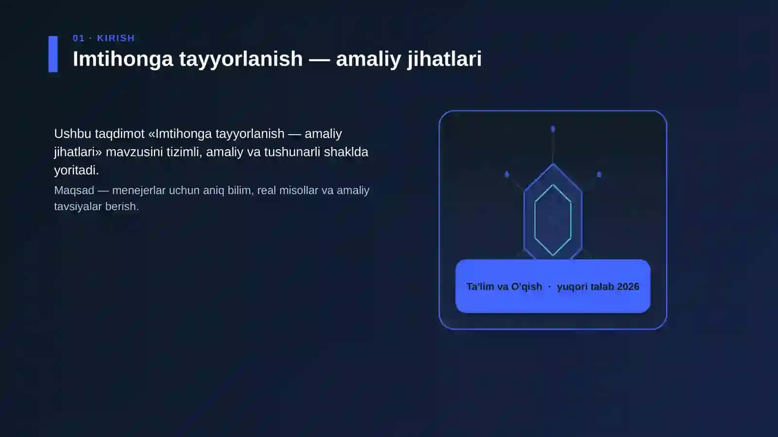 Imtihonga tayyorlanish — amaliy jihatlari 3
