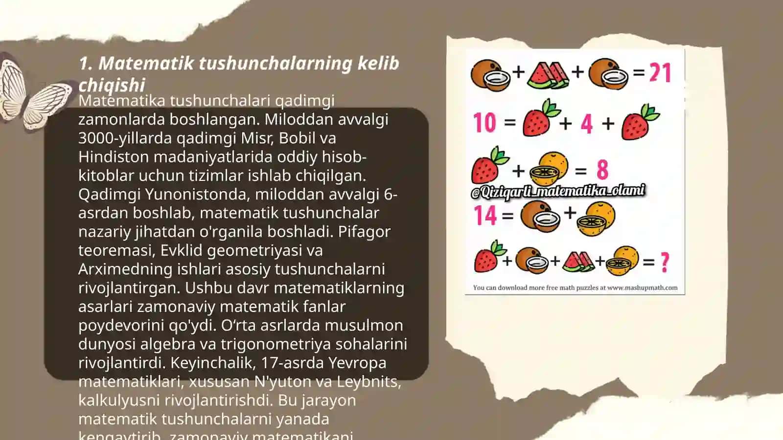 Qiziqarli matematik malumotlar 3
