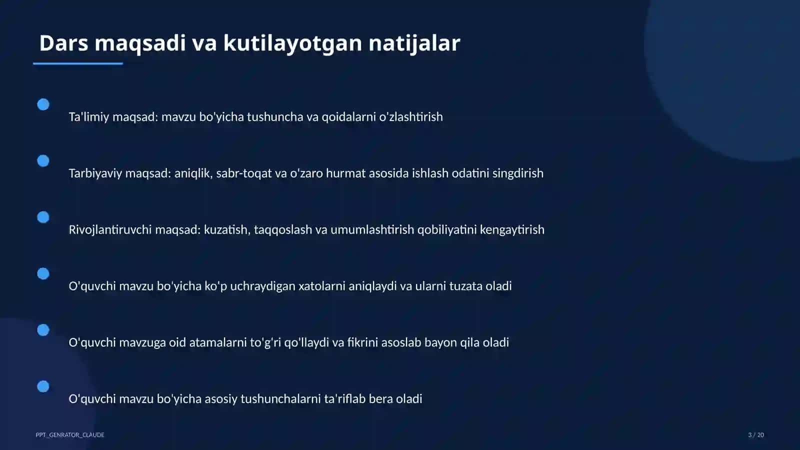 Aylana va doira: vatar, urinma, markaziy burchak (8-sinf) 3
