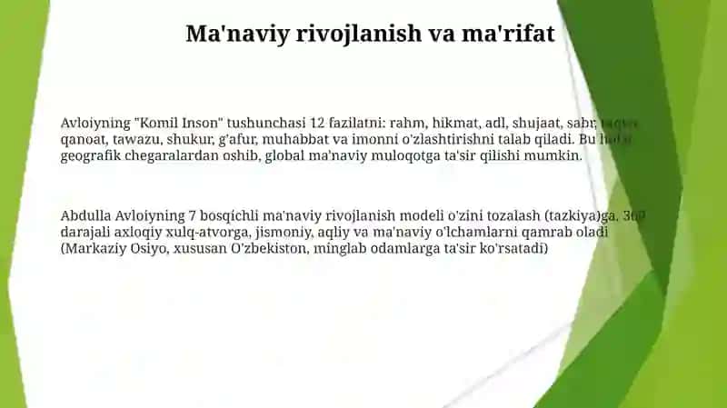 Avloiyning "Komil Inson" tushunchasi 3