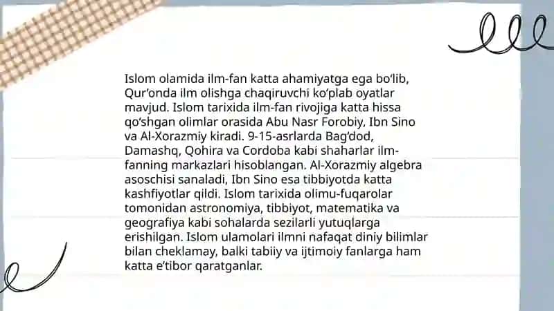 Olam va odam, din va ilm 3