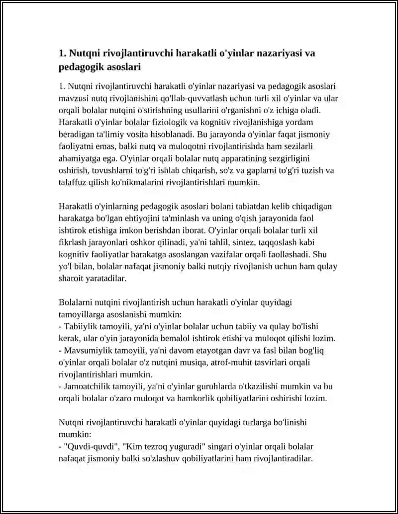 Nutqni Rivojlantiruvchi Harakatli O'yinlar 3