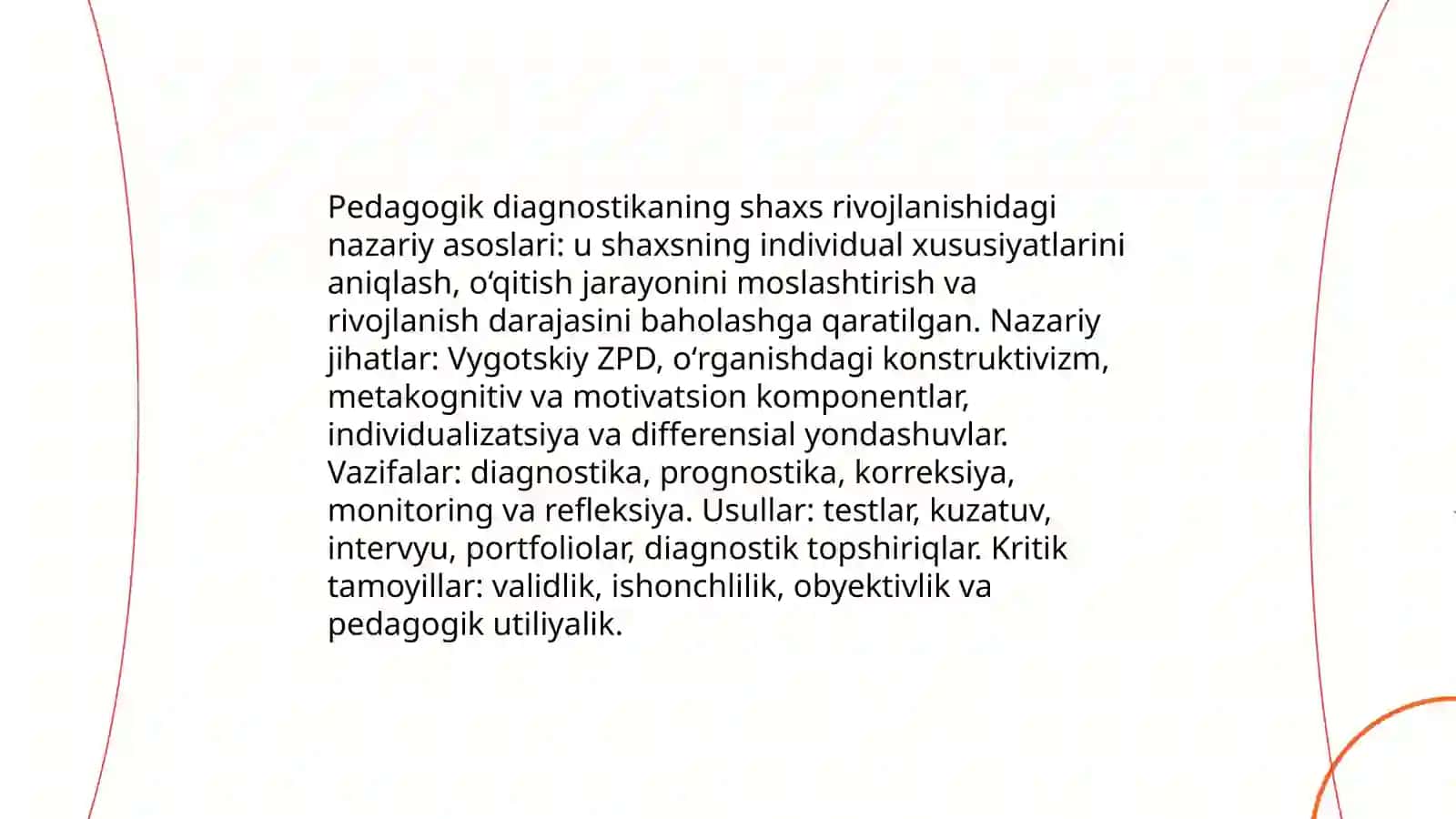 Pedagogik diagnostikaning shaxs rivojlanishidagi o'rni 3