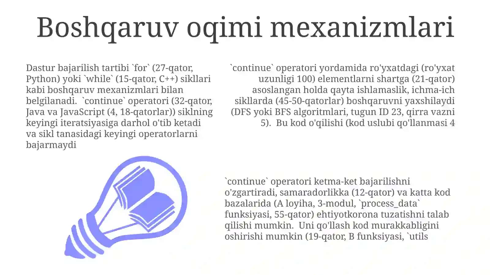 `continue` operatori 3