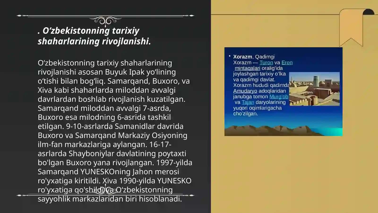 6-8 asrlarda Oʻzbekiston hududidagi shaharlar taraqqiyoti 3