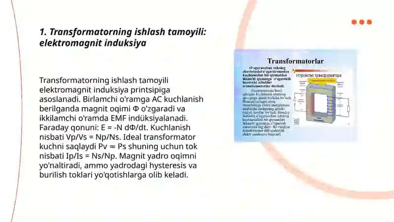 Transformatorlar va ularning ishlash tamoyili 3
