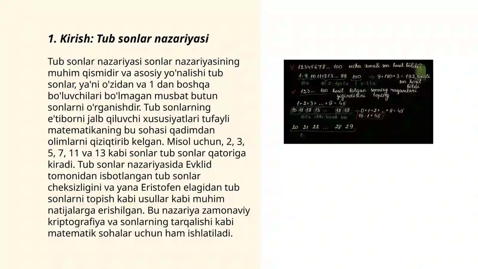 Tub sonlar nazariyasi 3