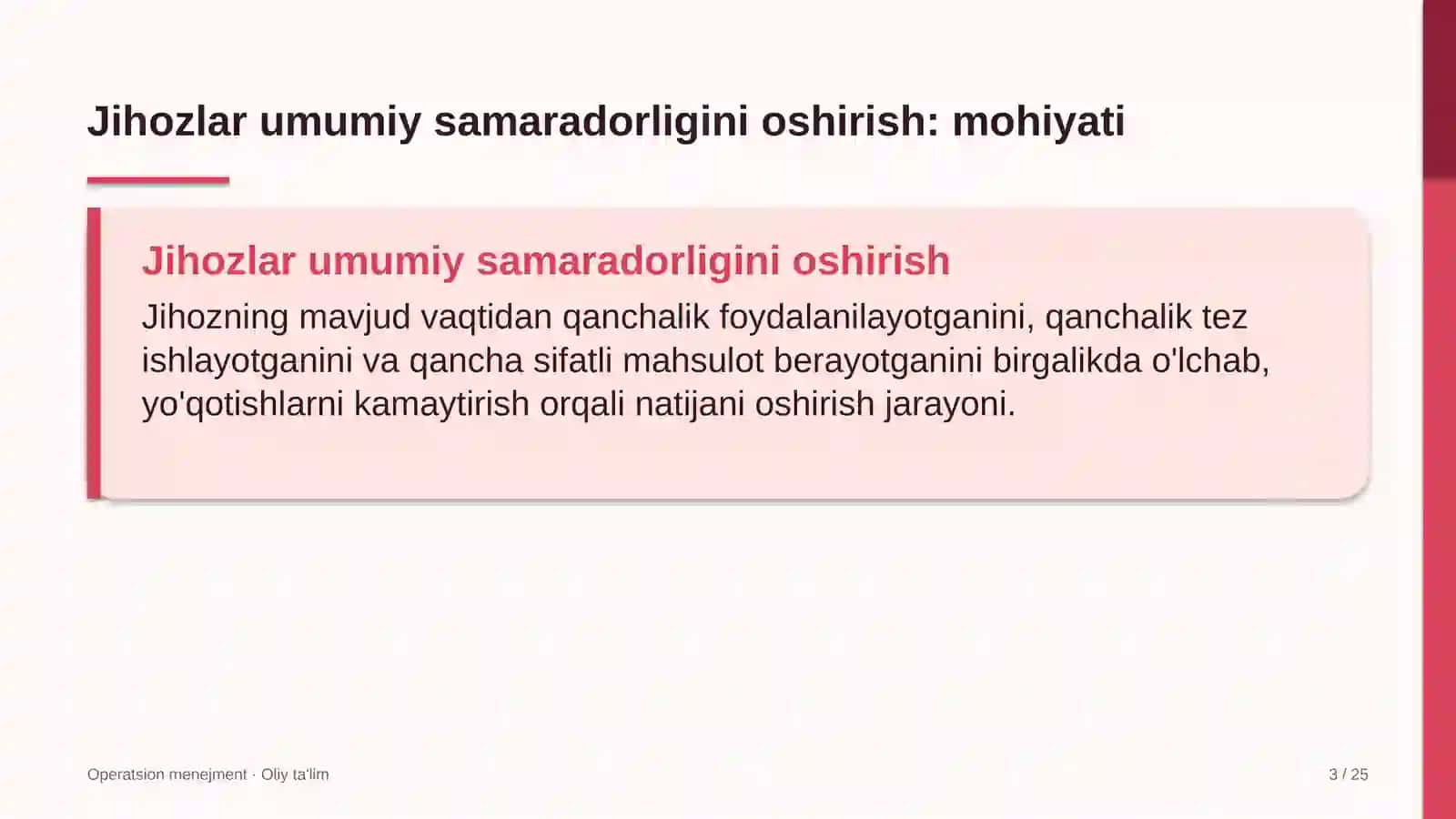 Bandlikka ko'maklashish markazlarida jihozlarning umumiy samaradorligini oshirish 3