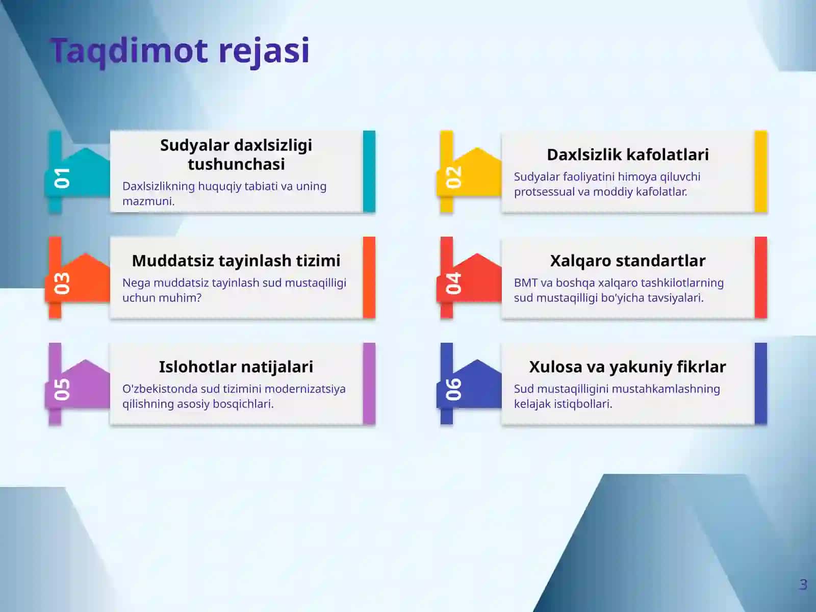 Sudyalarning daxlsizligi va muddatsiz tayinlanish prinsiplari 3