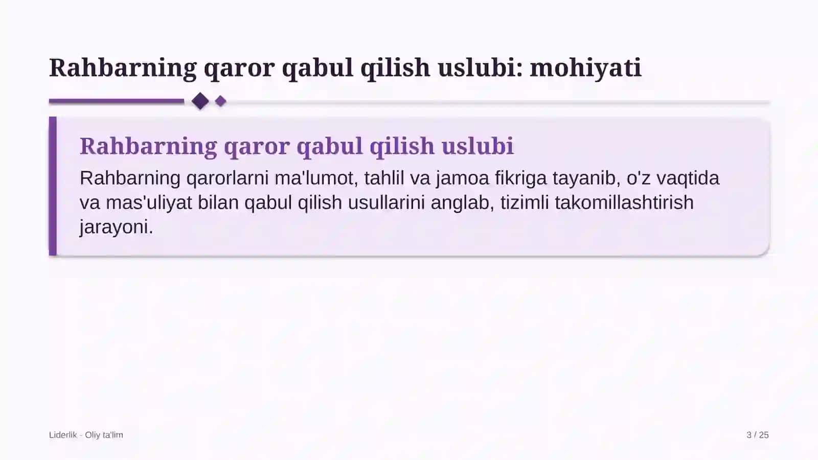 Burg'ulash korxonalarida rahbarning qaror qabul qilish uslubini rivojlantirish 3