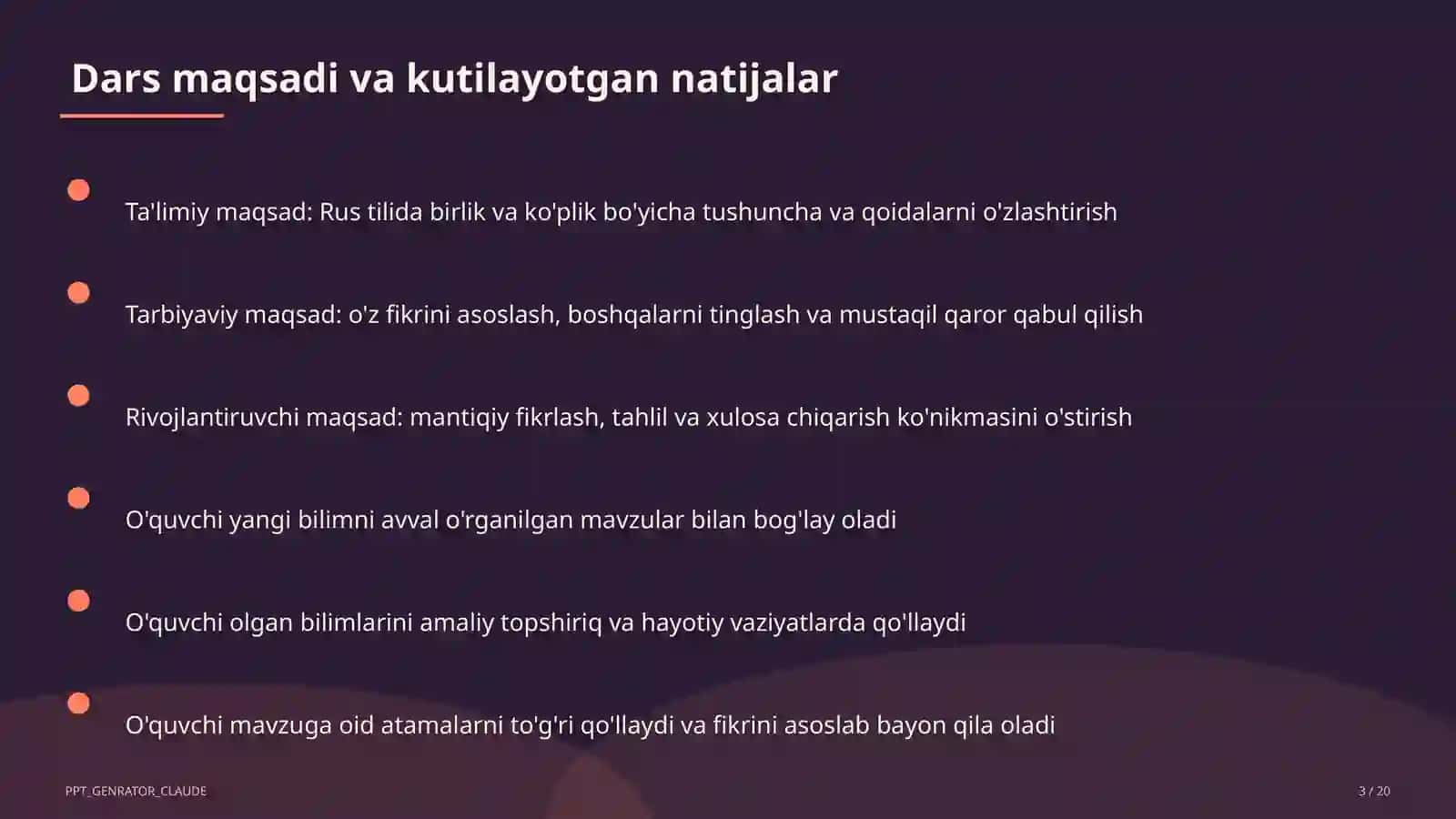 Rus tilida birlik va ko'plik (3-sinf) 3