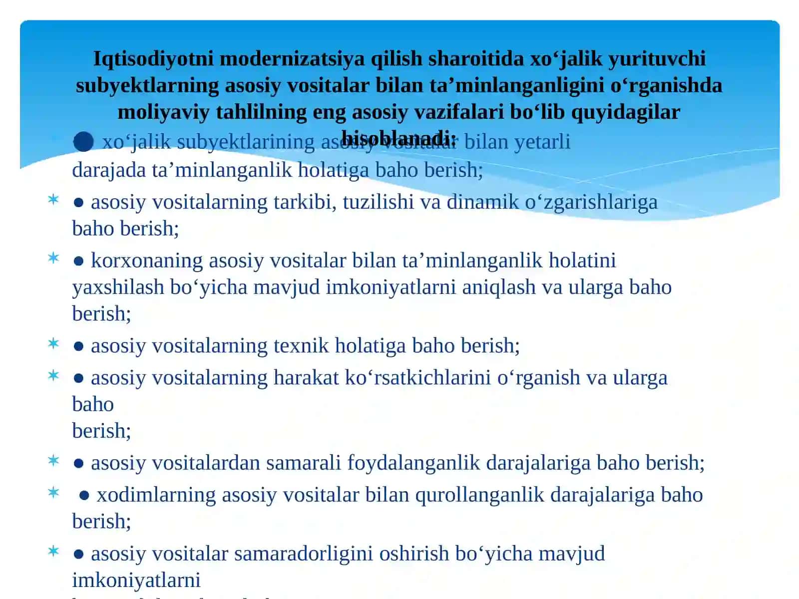 Asosiy vositalar, moddiy resurslar bilan taʼminlanganlik va samaradorlik koʻrsatkichlari tahlili 3