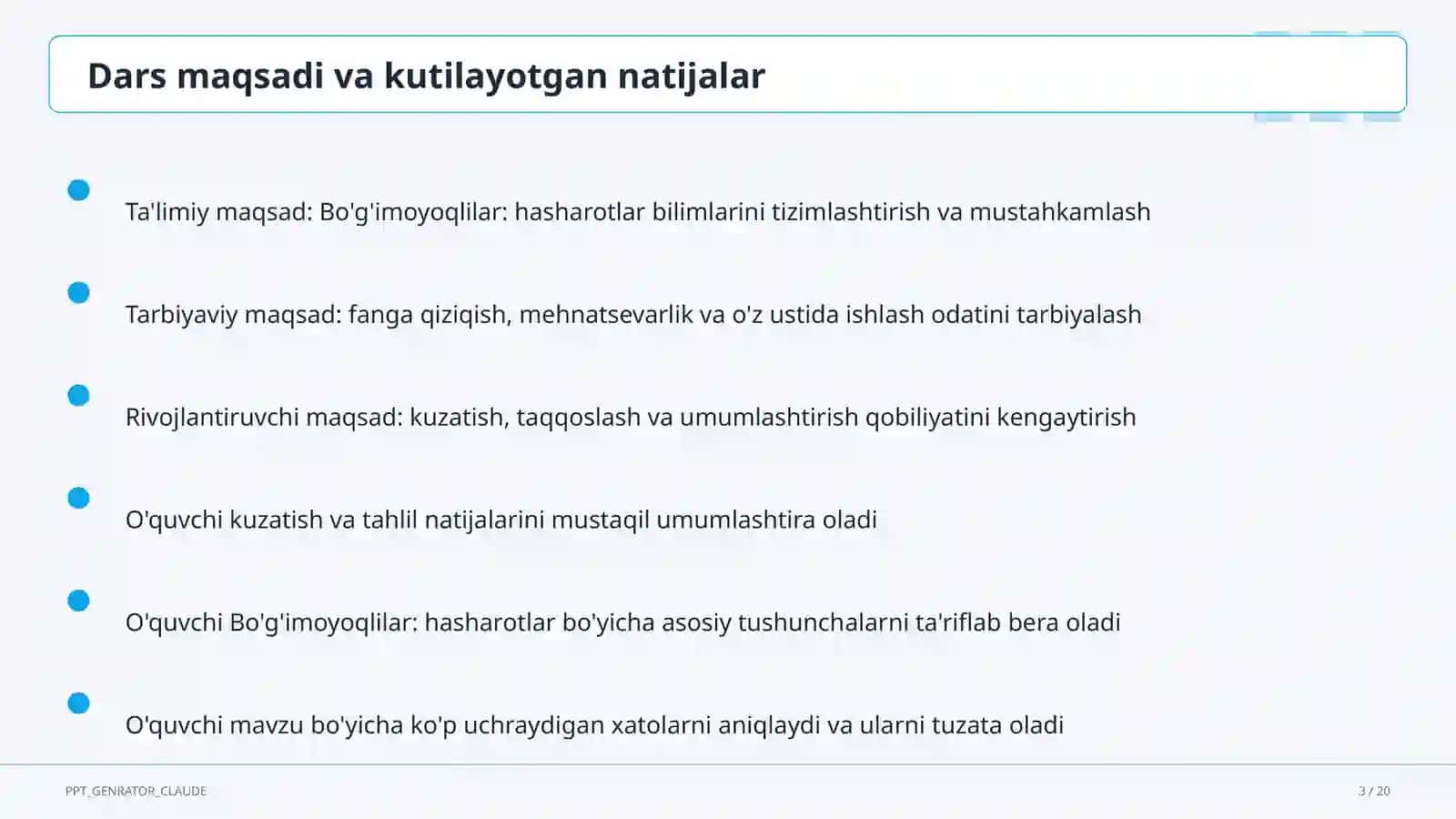Bo'g'imoyoqlilar: hasharotlar (7-sinf) 3