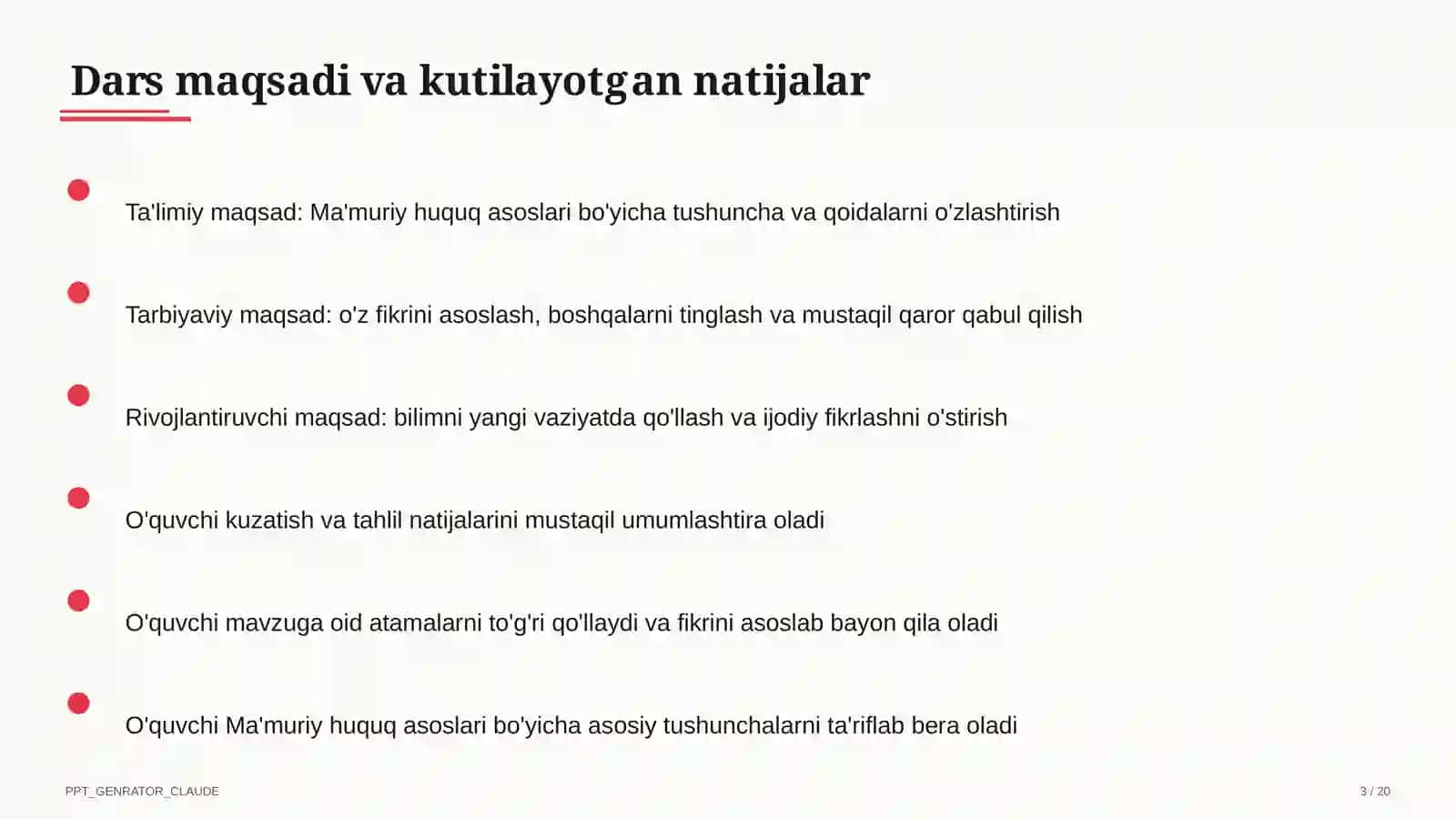 Ma'muriy huquq asoslari (10-sinf) 3