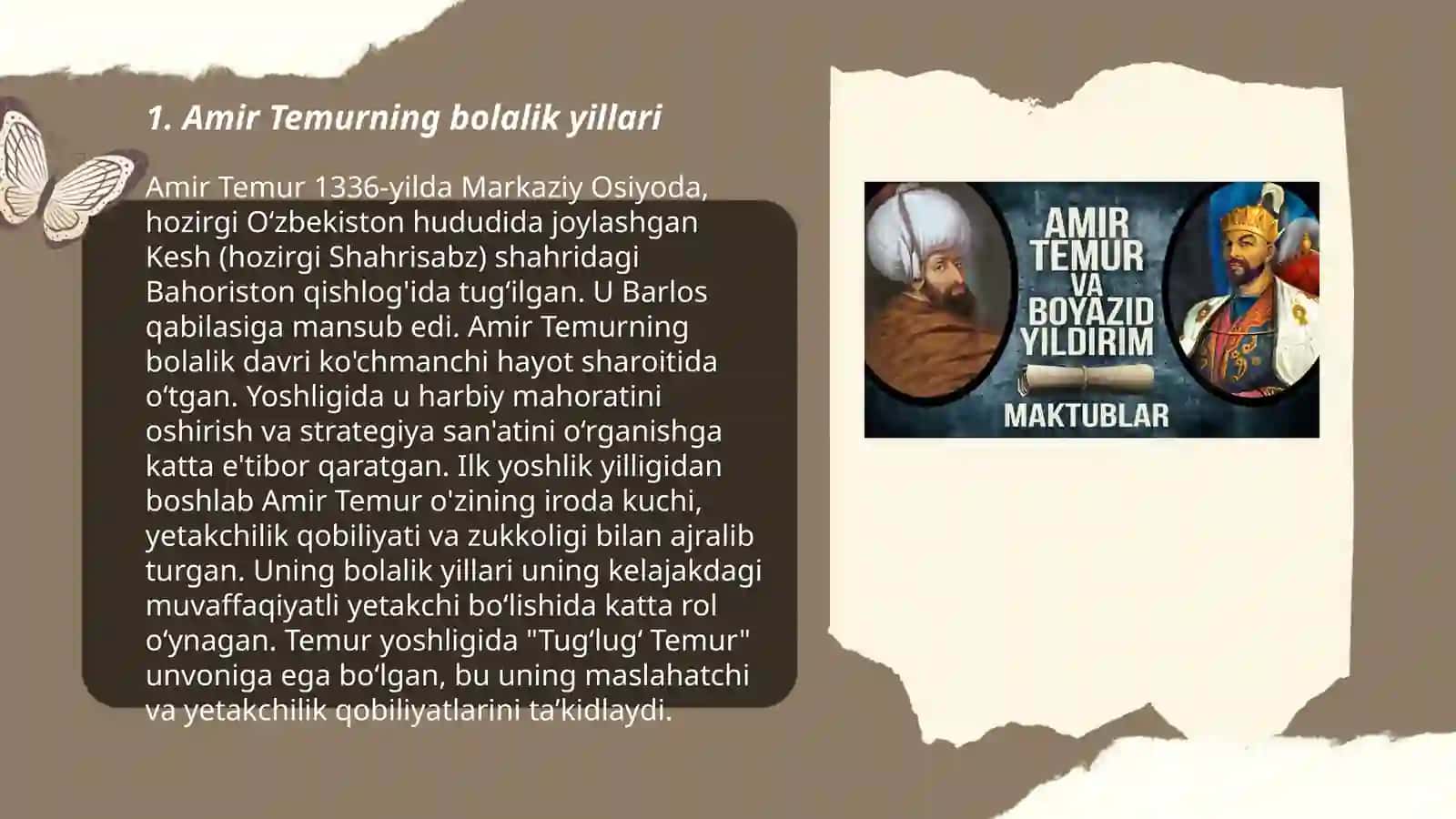 Amir Temurning bolalik yillari 3