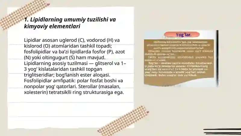 Lipidlarning tuzulishi 3