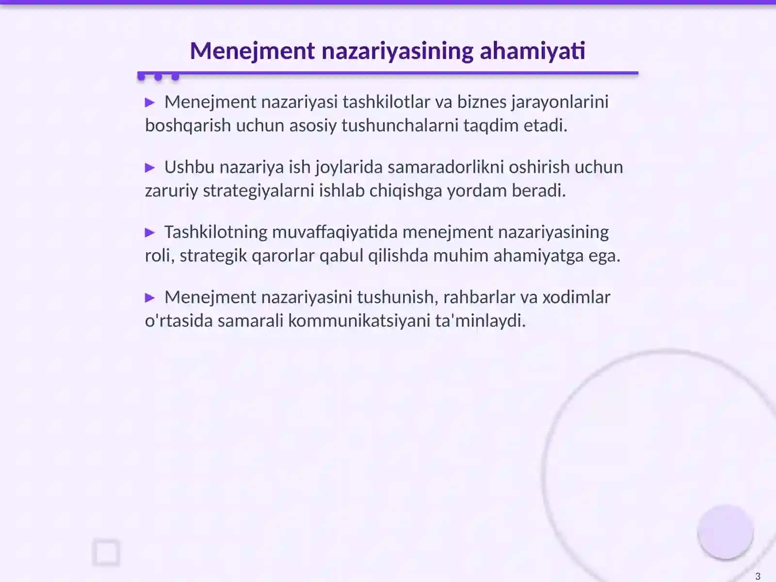 Menejment nazariyasining shakllanishi va rivojlanishi 3