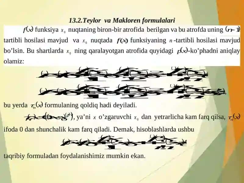Differensiallanuvchi funksiyalar va ular uchun asosiy teoremalar. Hosilaning ba’zi tatbiqlari 3