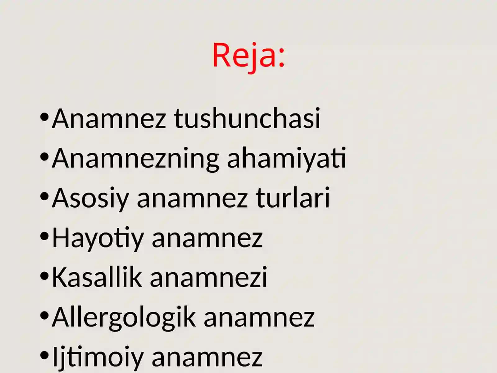 Anemnez turlarini o'rganish 3