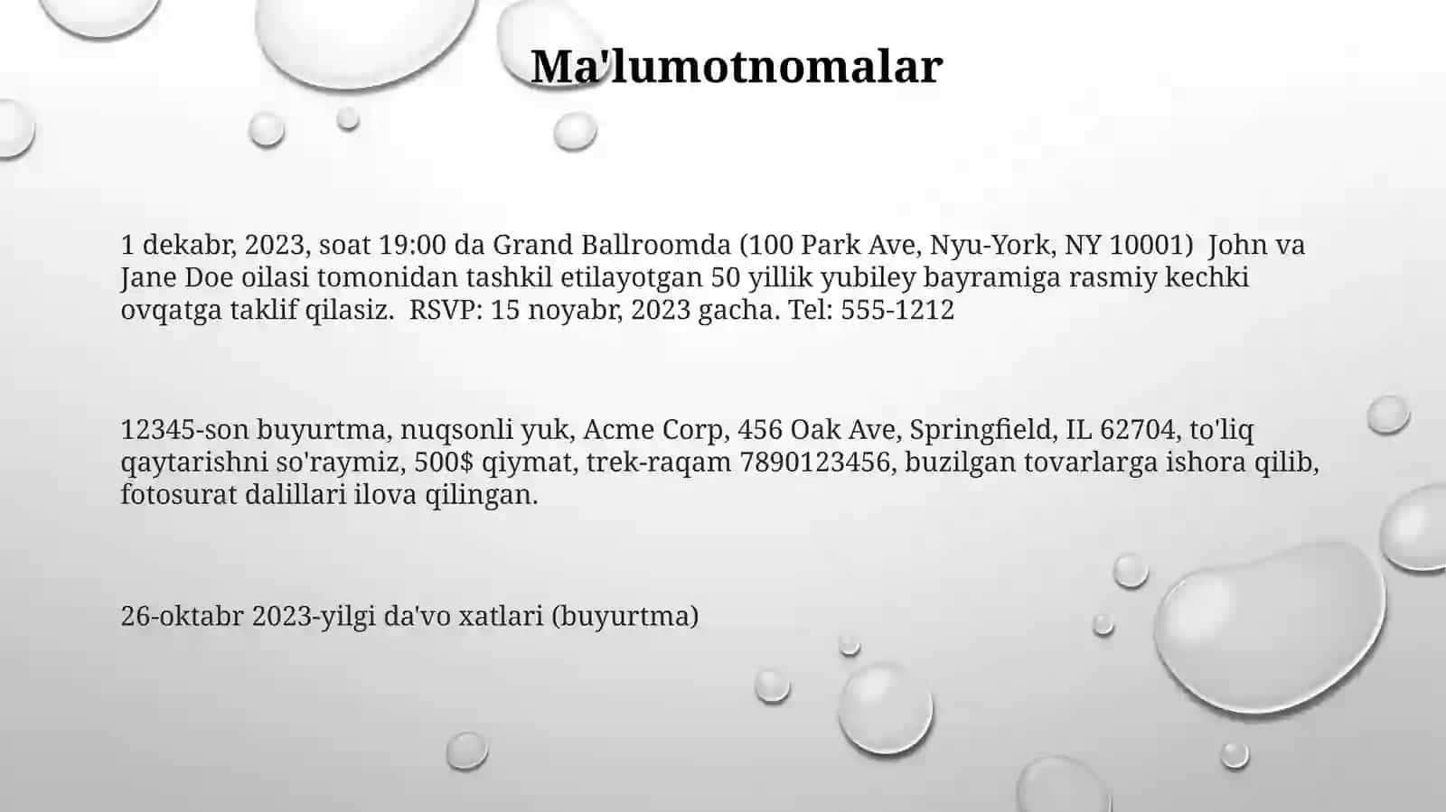 Taklifnomalar va telegrammalar 3