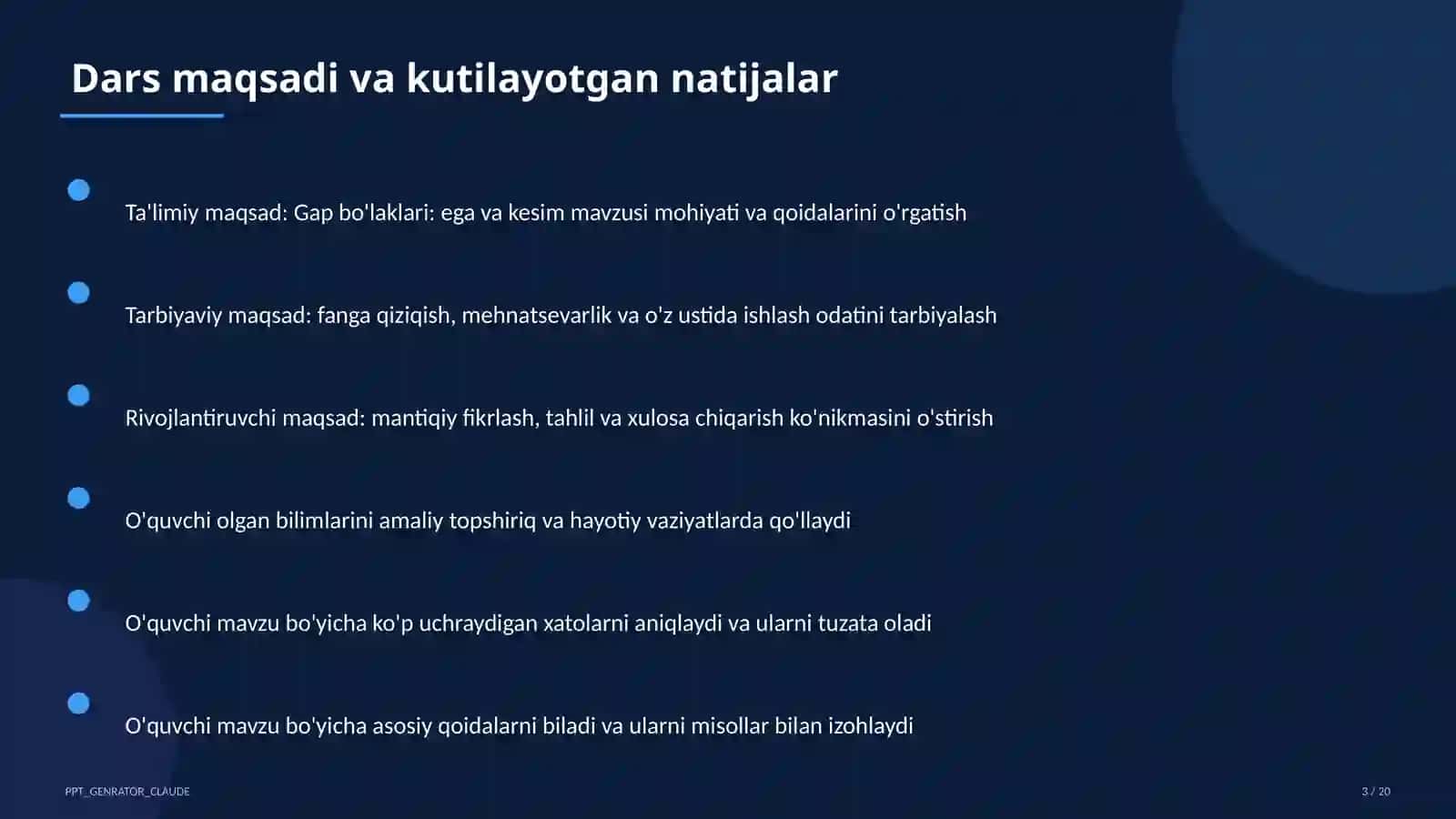 Ona tili va o'qish (1–4) — o'qituvchilar uchun 3