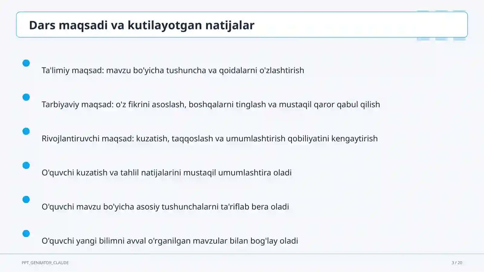 Ona tili (5–11) — takrorlash darsi uchun 3
