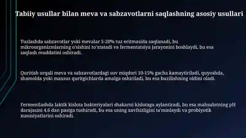 Meva sabzavotlarni tabiiy usulda konservalash 3