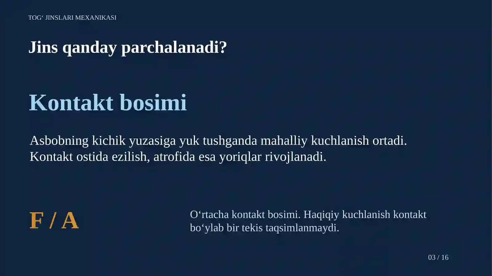 TOG‘ JINSLARI MEXANIKASI 3