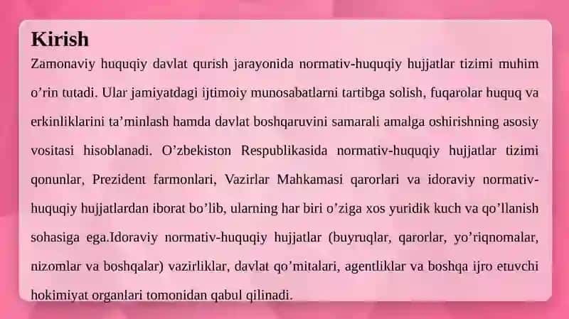 Idoraviynormativ-huquqiyhujjatlarnitayyorlashvaqabulqilishqoidalari 3