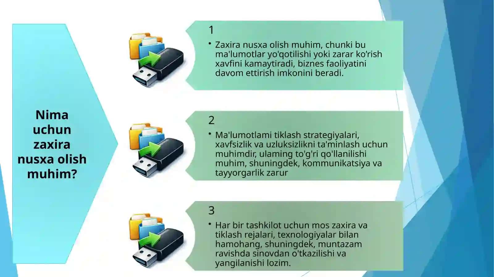 ZAXIRA NUSXA OLISH (BACKUP) VA MA’LUMOTLARNI TIKLASH STRATEGIYALARI 3