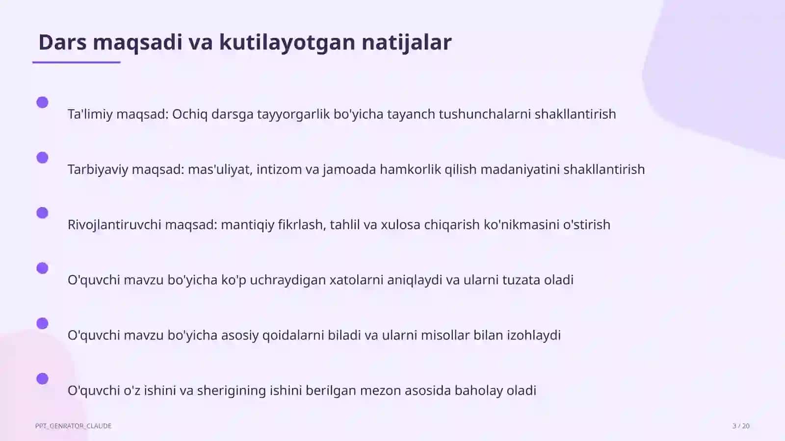 Ochiq darsga tayyorgarlik 3