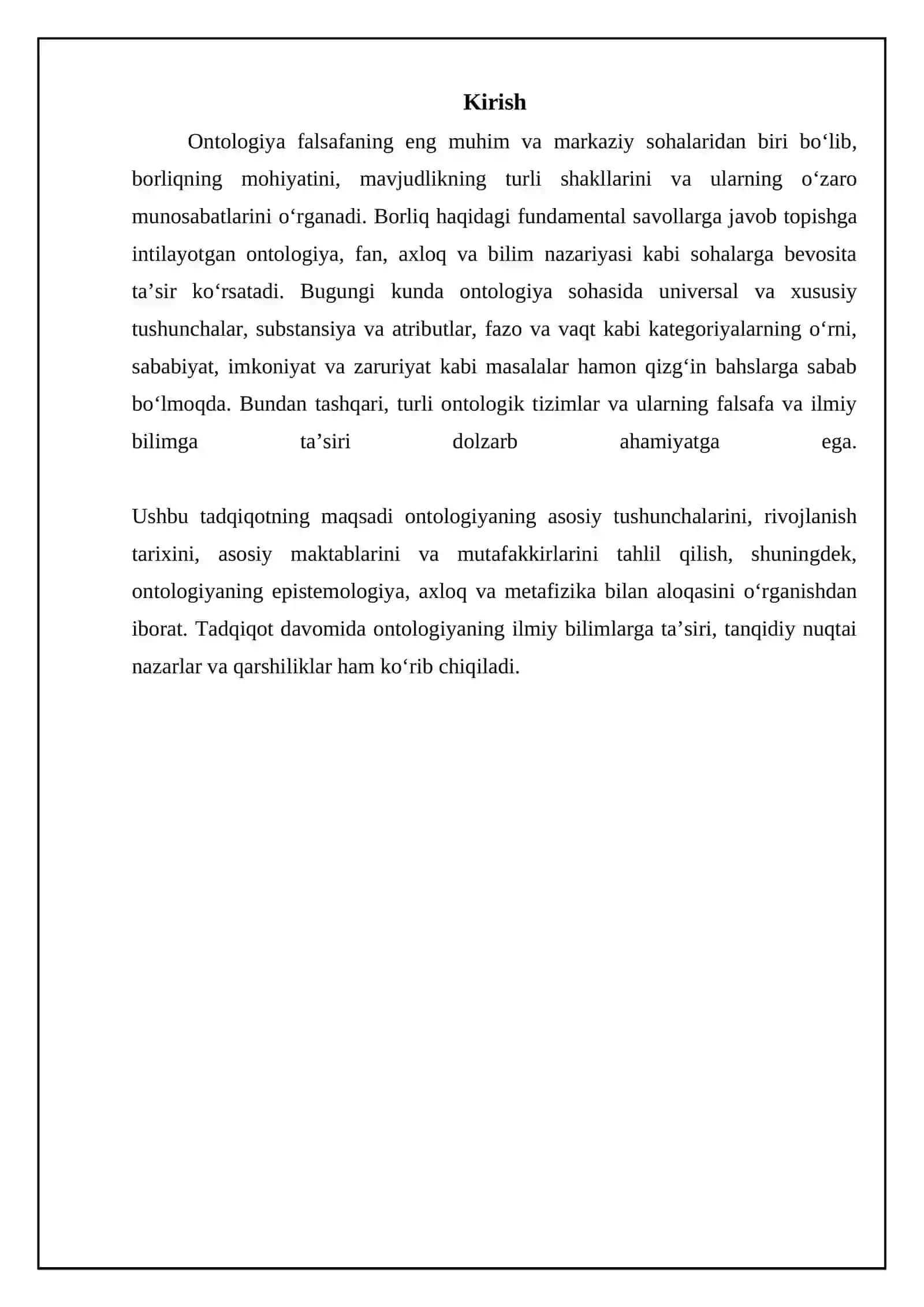 Ontologiya borliq falsafasi 3