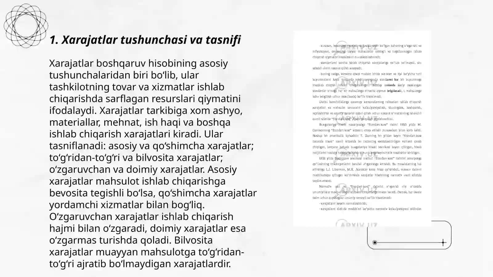Xarajatlar tushunchasi va tasnifi 3