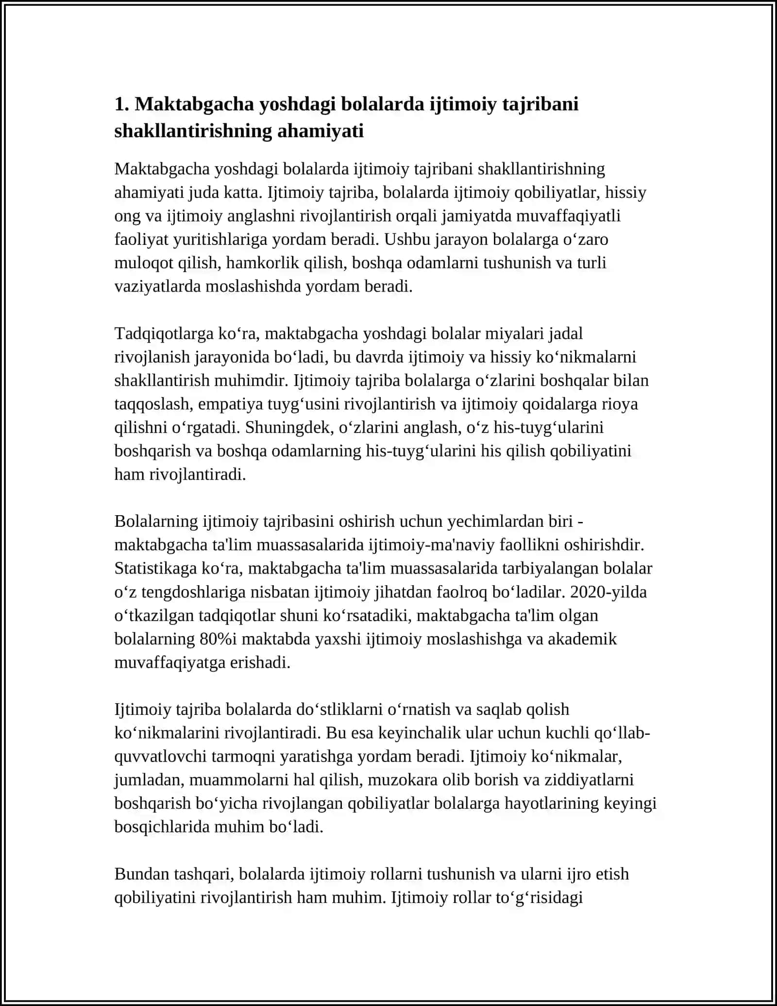 MAKTABGACHA YOSHDAGI BOLALARDA IJTIMOIY TAJRIBANI SHAKLLANTIRISH 3