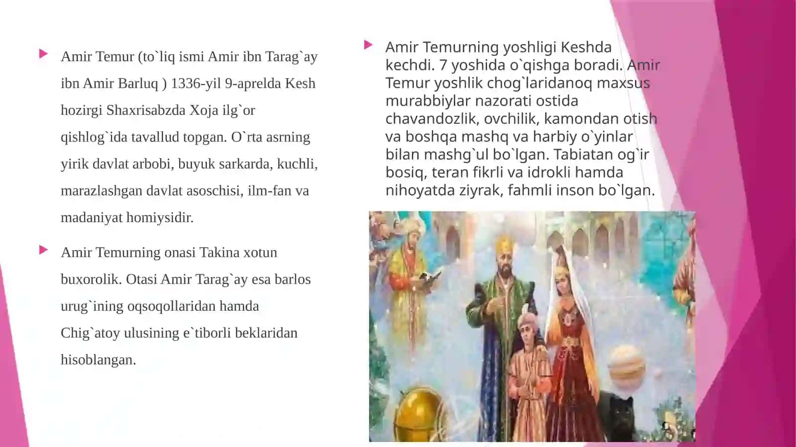 Amir Temur davlat boshqaruvi sohasidagi islohotlar 3
