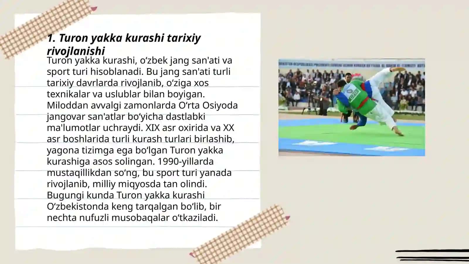 Turon yakka kurashi mashgʻulotlarini rejalashtrish 3