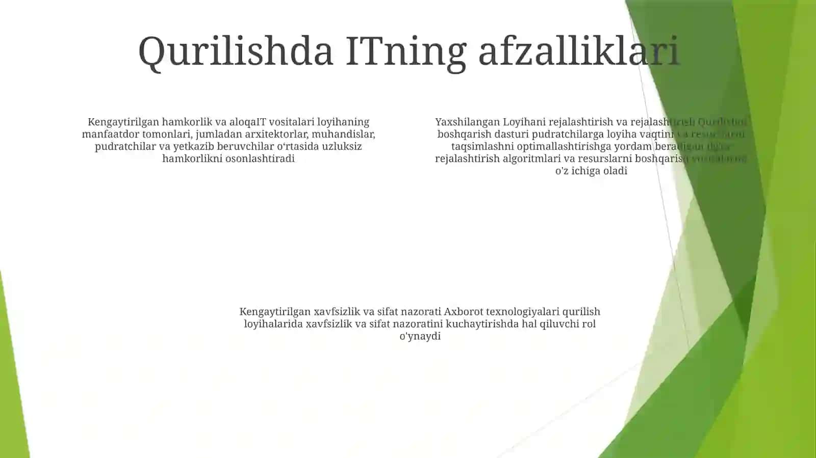 Axborot Texnologiyalarining QurilishSohasidaQoʻLlanilishi 3