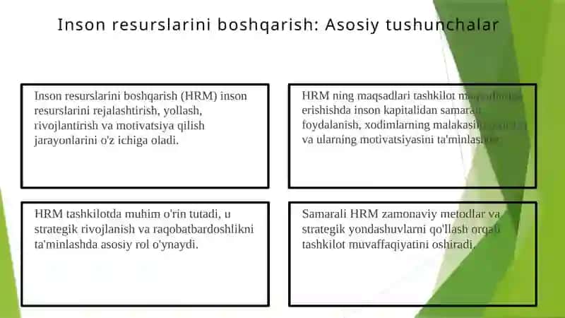 Zamonaviy sharoitlarda inson resurslarini boshqarishning tutgan o'rni va strategiyasi 3