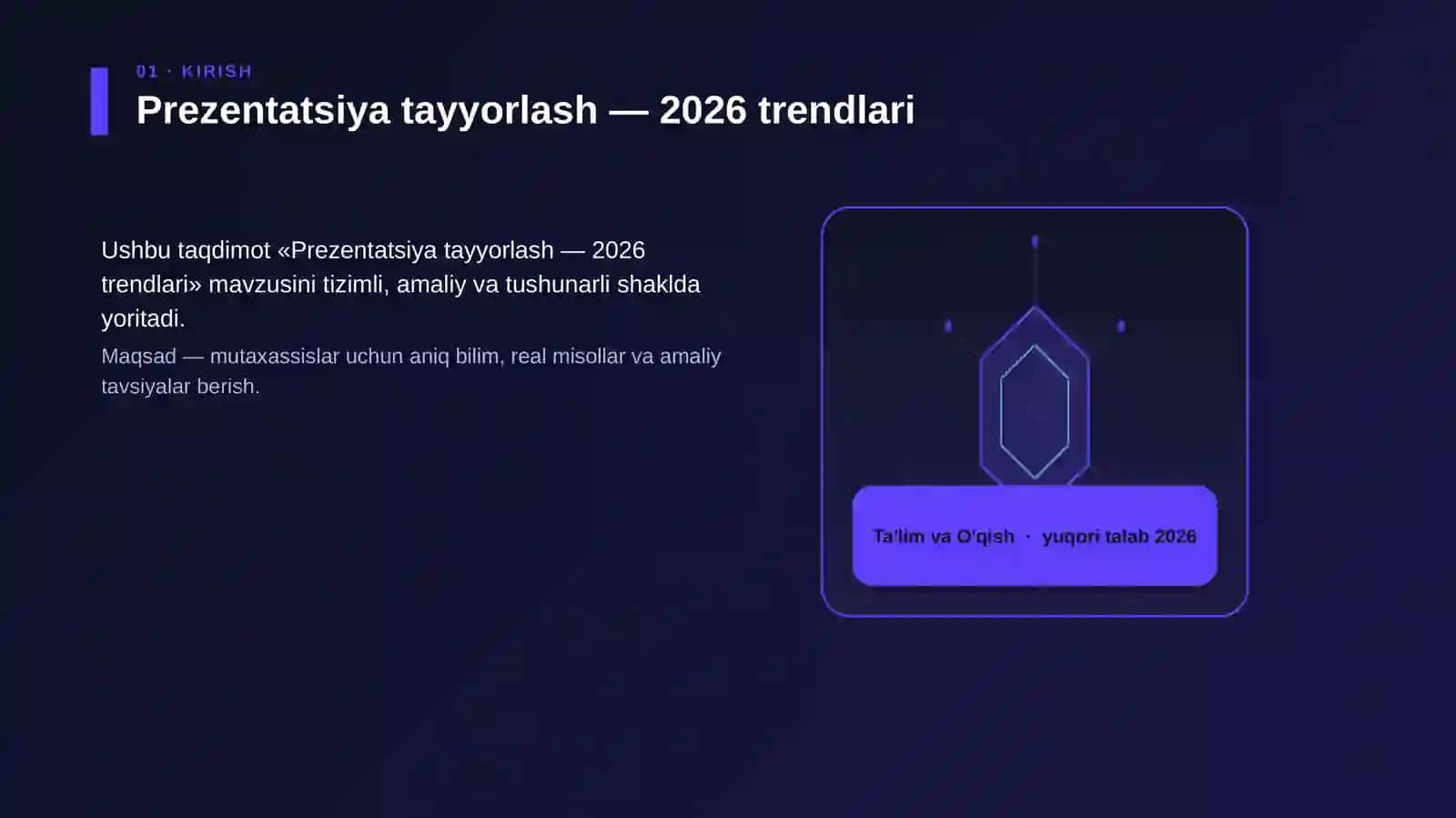 Prezentatsiya tayyorlash — 2026 trendlari 3
