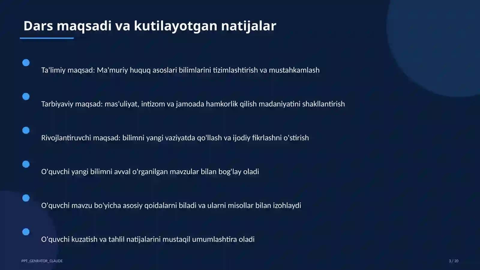 Ma'muriy huquq asoslari (10-sinf) 3