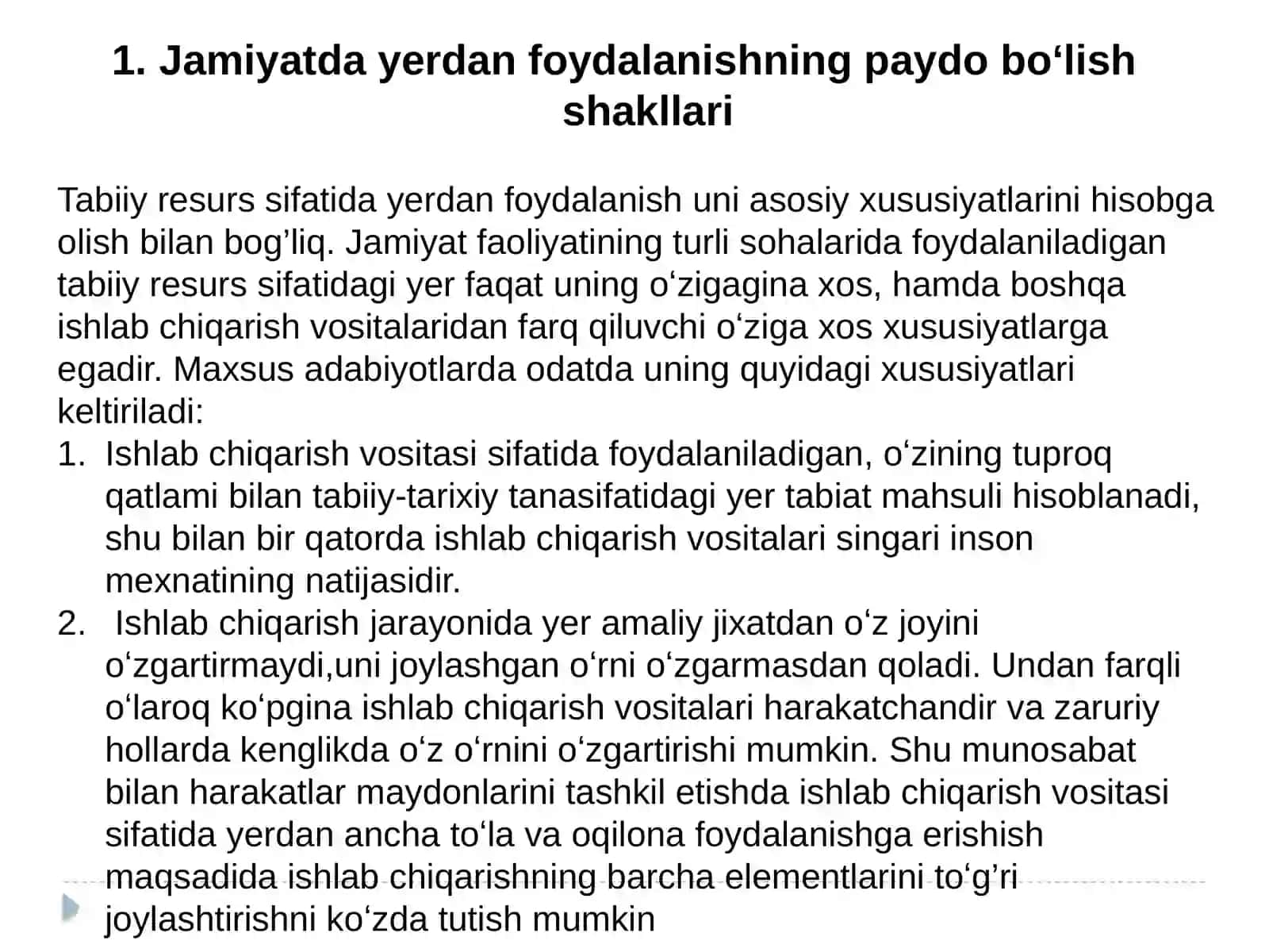 YER RESURSLАRINI BOSHQАRISHNING RIVOJLАNISH BOSQICHLАRIVA QONUNIYATLARI 3