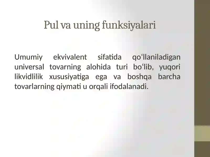 PUL VA INFLATSIYA 3